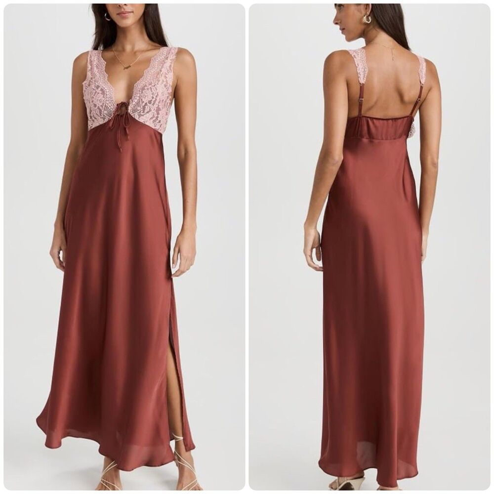 NWT Intimately Free People Country Side Lace Detail Maxi Slip Dress Womens XL